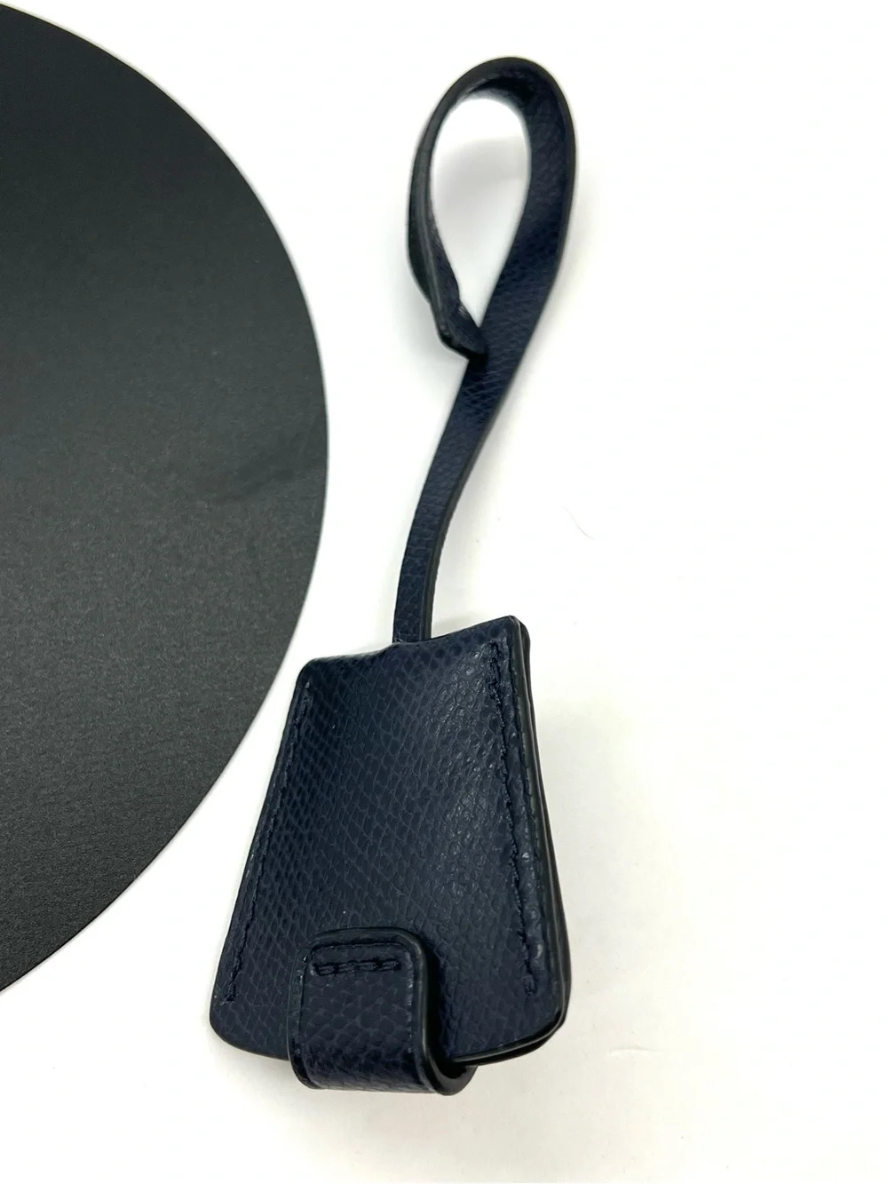 Coach Dark Navy Lizard Embossed Leather Turnlock Clochette Bag Charm Key Fob